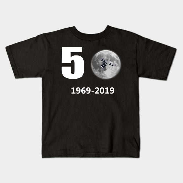 full moon 50th  anniversary 20  july 2019 Satellite a night usa gift man women Kids T-Shirt by Azadinstore